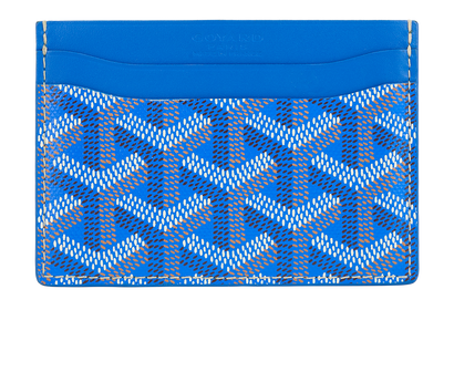 Goyard Saint Sulpice Card Wallet, &pound;295, Accessories, Blue, Canvas/Leather, Front view